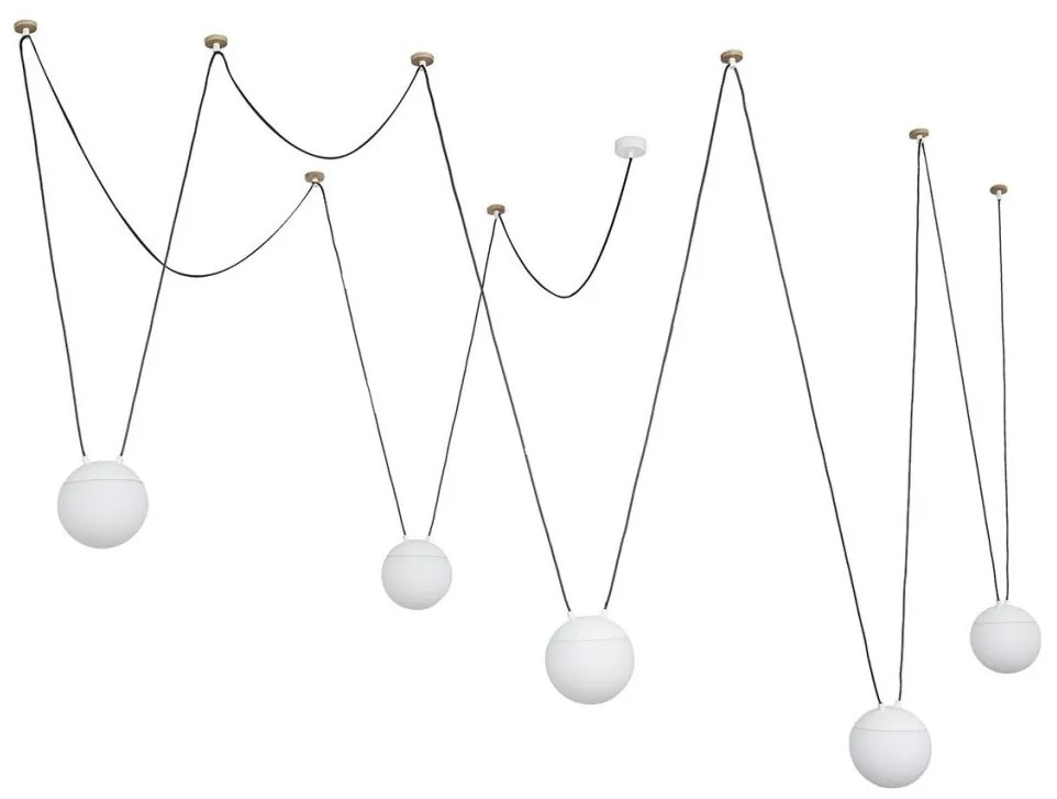 Lustra cu 5 pendule design modern MINE SPACE White 28375-5L