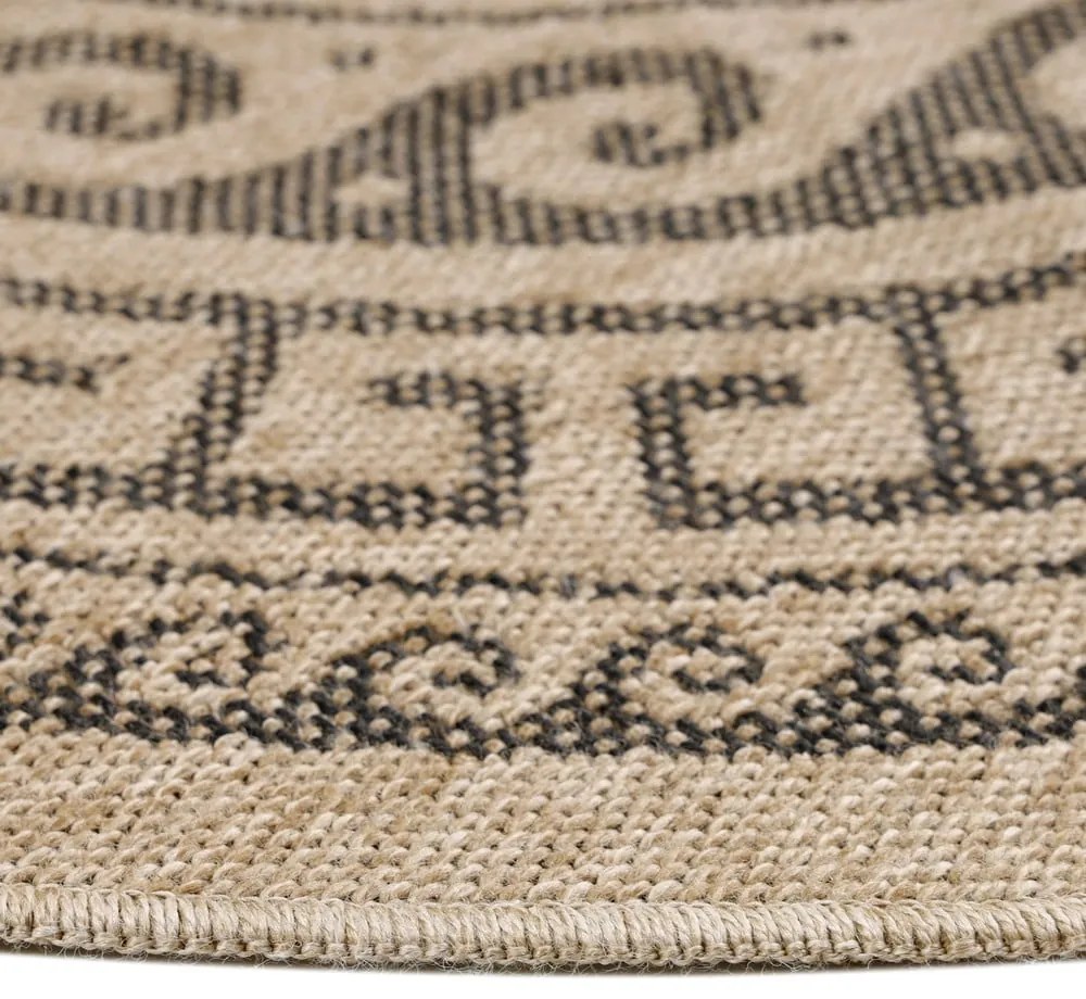 Covor de exterior negru/bej rotund ø 80 cm Comilla – Ayyildiz Carpets