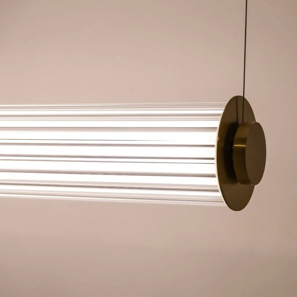 Lustra LED smart cu telecomanda COMO alama periata