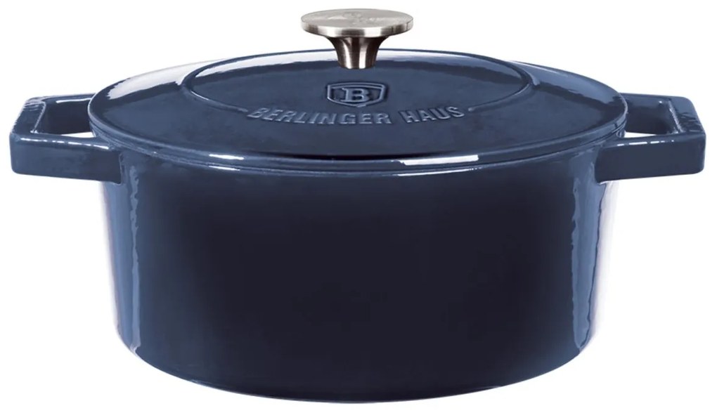 RESIGILAT - Oala fonta emailata cu capac 20 cm Aquamarine Berlinger Haus BH 6521
