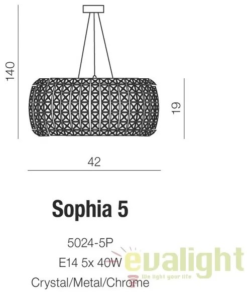 Lustra moderna design elegant 42cm SOPHIA 5