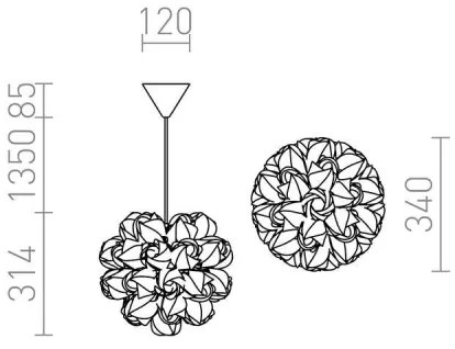 Lustră pe cablu COCO 1xE27/28W/230V RED-Design Rendl-R12384