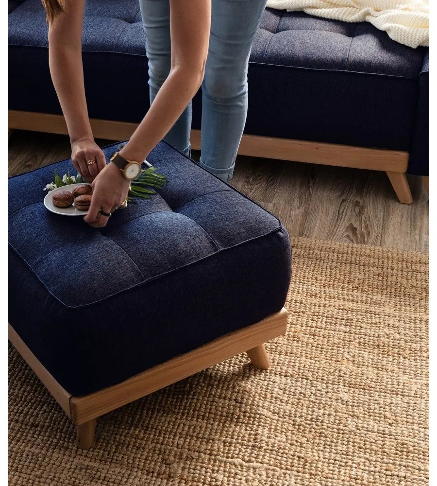 Taburet Miuform Dazzling Daisy, albastru petrol