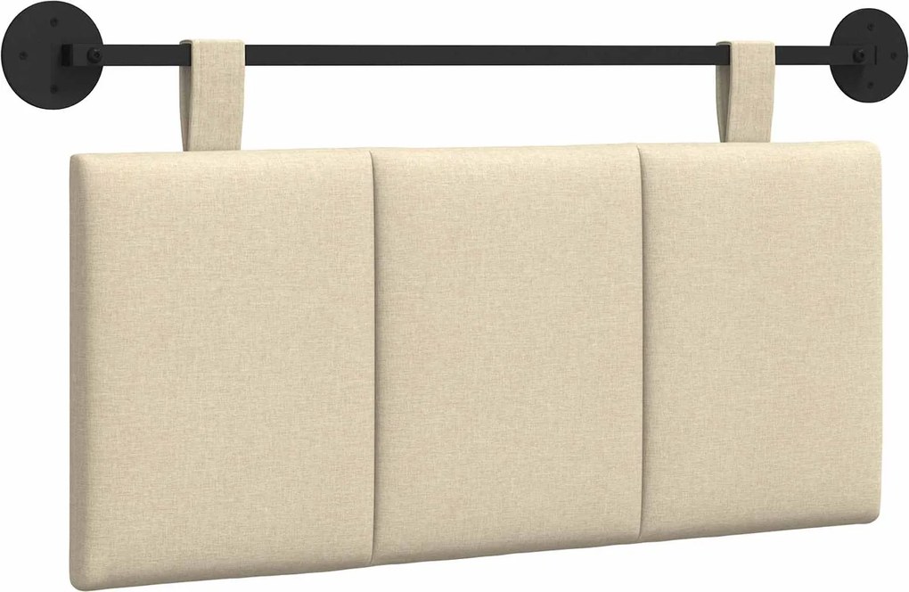 vidaXL Cap de pat suspendat Pe perete Crem 90 x 55 x 5 cm țesătură