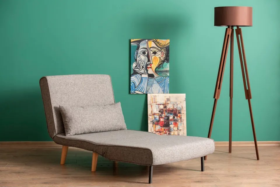 Fotoliu Extensibil Folde Single, Poliester, Gri Deschis