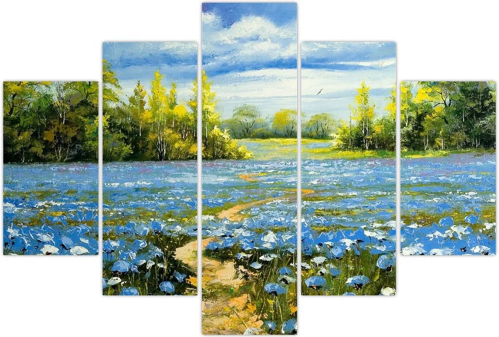 Tablou - Drum de câmp, pictură în ulei (150x105 cm)