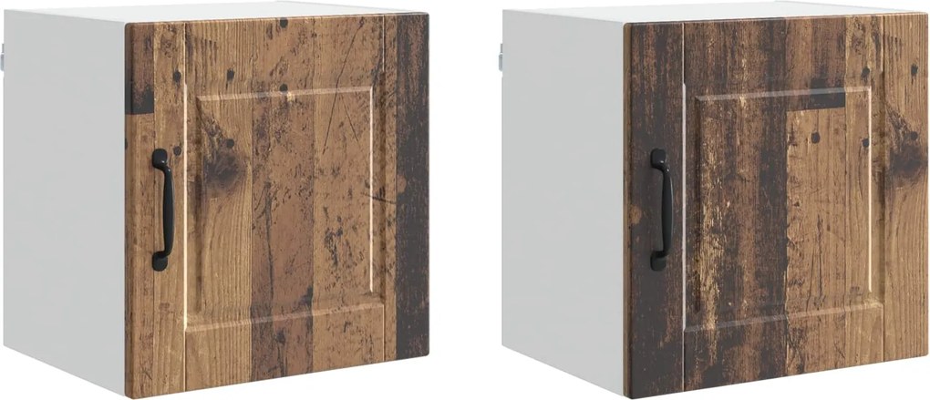 vidaXL Dulap de bucătărie cu raft 2 pcs Lemn vechi 40 x 31 x 40 cm