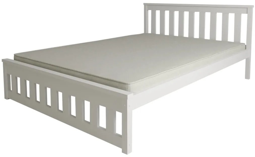 Pat MAICA 90 x 200 cm, albă Saltea: Saltea Deluxe 10 cm, Somiera: cu somiera din lamele