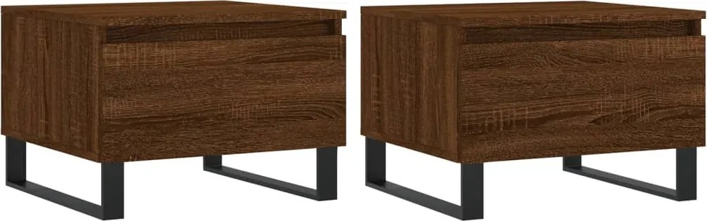 vidaXL Mese de cafea 2 buc. stejar maro 50x46x35 cm lemn compozit