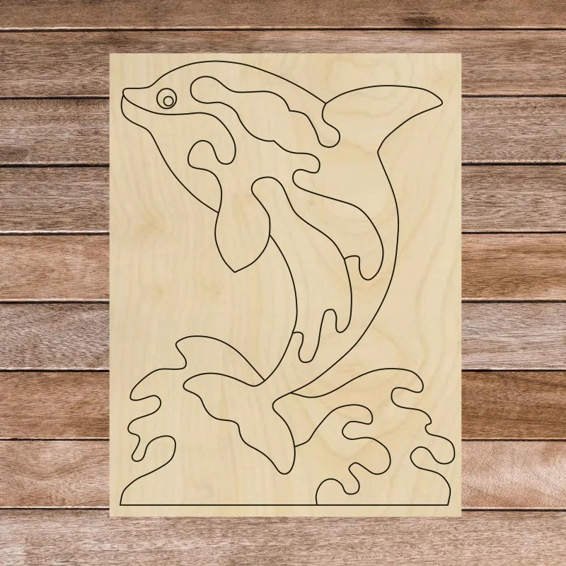 Ajutor senzorial din lemn Montessori - Delfin | SENTOP H015 Plop