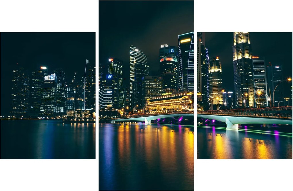 Tablou - Singapore noaptea (90x60 cm)