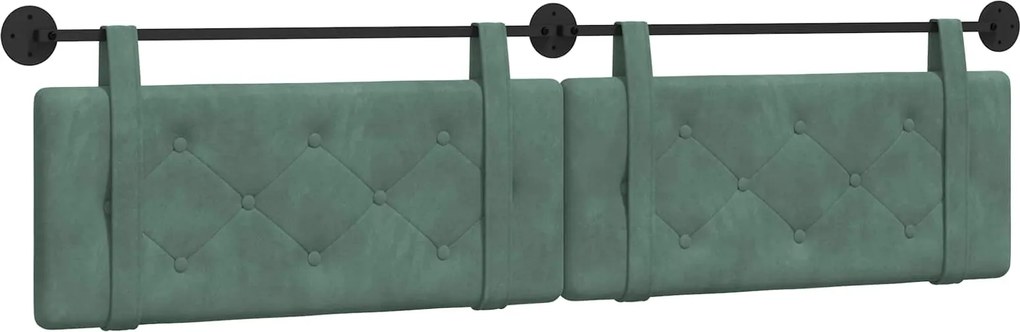 vidaXL Cap de pat suspendat Verde Mării 210 x 55 x 5 cm Catifea