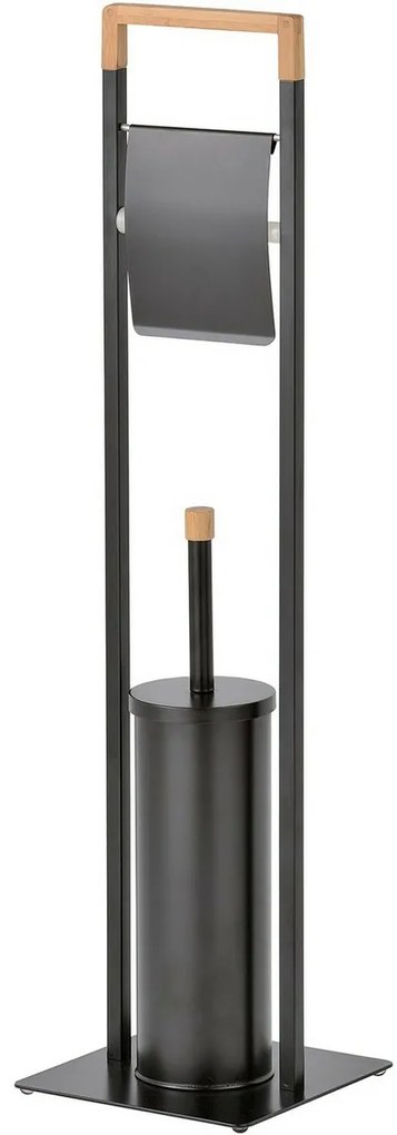 Suport pentru hârtie igienică cu perieSpirella Chic 75 x 19 x 19 cm, negru
