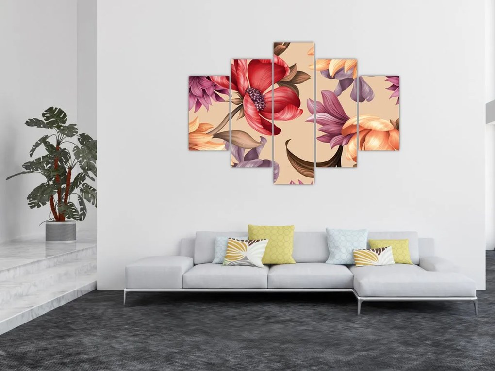 Tablou - Flori de epocă (150x105 cm)