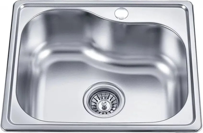 Chiuveta inox Inter Ceramic Alpaca cu o cuva finisaj crom lucios 47.5x40 cm
