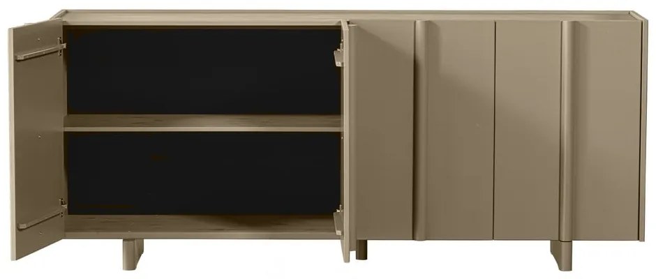 Comodă bej joasă din lemn de pin 200x85 cm Basu – WOOOD