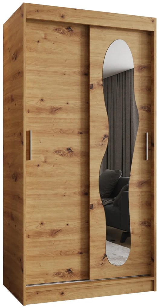 Dulap de haine 100 cm Ulta (Stejar artisan). 1126312