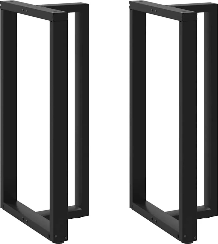 vidaXL Picioare de masă de bar în formă de T, 2 buc., negru, 60x35x(110-111) cm, oțel