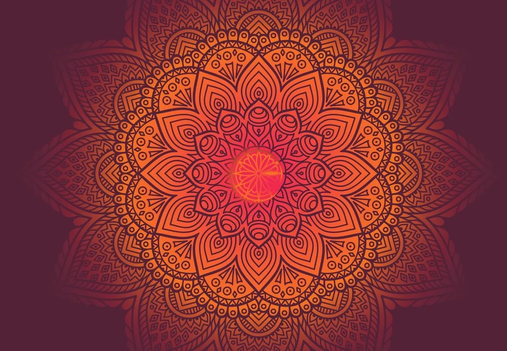 Fototapet - Mandala, culori Închise (147x102 cm)