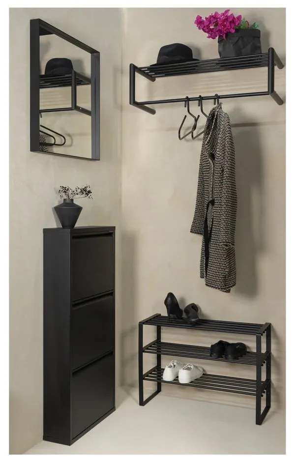 Pantofar negru din metal 70x48,5x29 cm Rex – Spinder Design