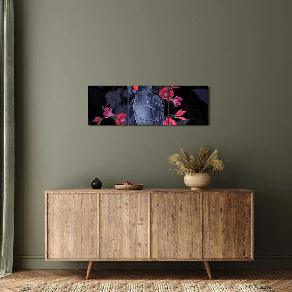 Tablou - Păpădia între flori (cu ceas) (90x30 cm)