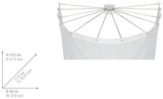 WENKO 23863100 - Suport de duș 96x72 cm oțel inoxidabil/alb
