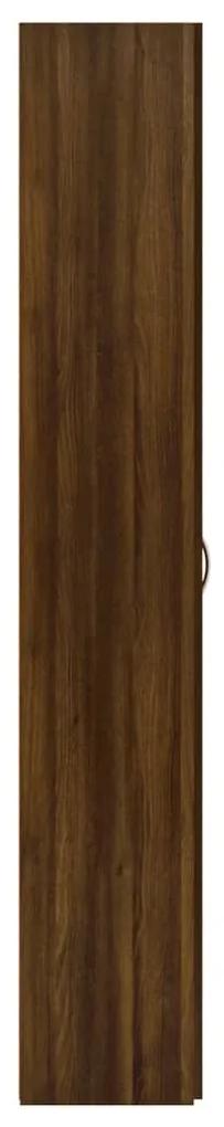 Dulap de birou, stejar maro, 60x32x190 cm, lemn prelucrat Stejar brun