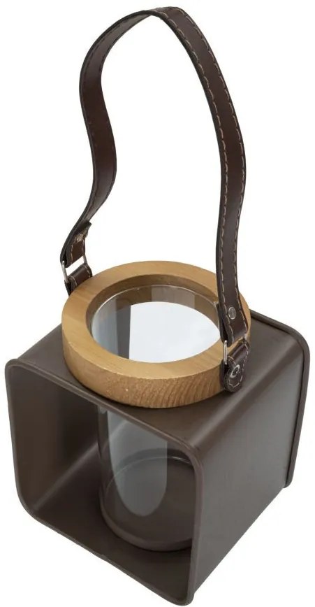 Felinar negru din metal, 16x13x18,5 cm, Vintage Mauro Ferretti