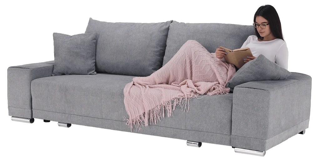 Canapea extensibilă, gri deschis, KEVAN BIG SOFA