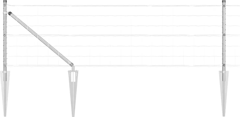 vidaXL Gard cu Stâlp Argintiu 0,6 x 50 m Oțel