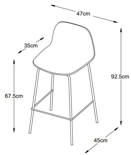 Scaun de bar alb din plastic (înălțime șezut 67,5 cm) Whitby – Unique Furniture