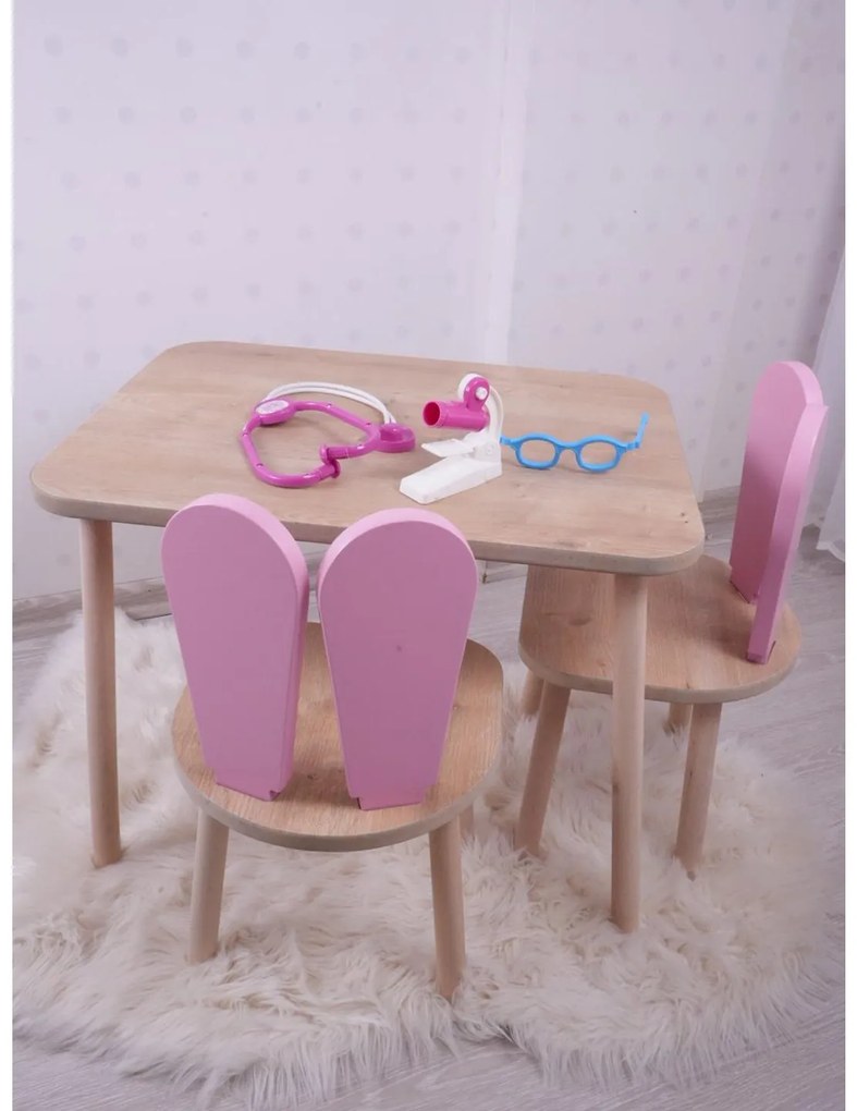 Masă copii cu scaun Bunnie (roz maro). 1107783