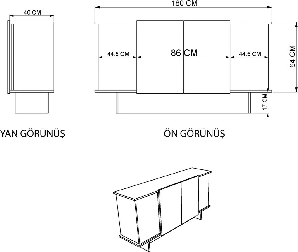 Consola, Hanah Home, Diana, 180x81x40 cm, Travertin / Nuc
