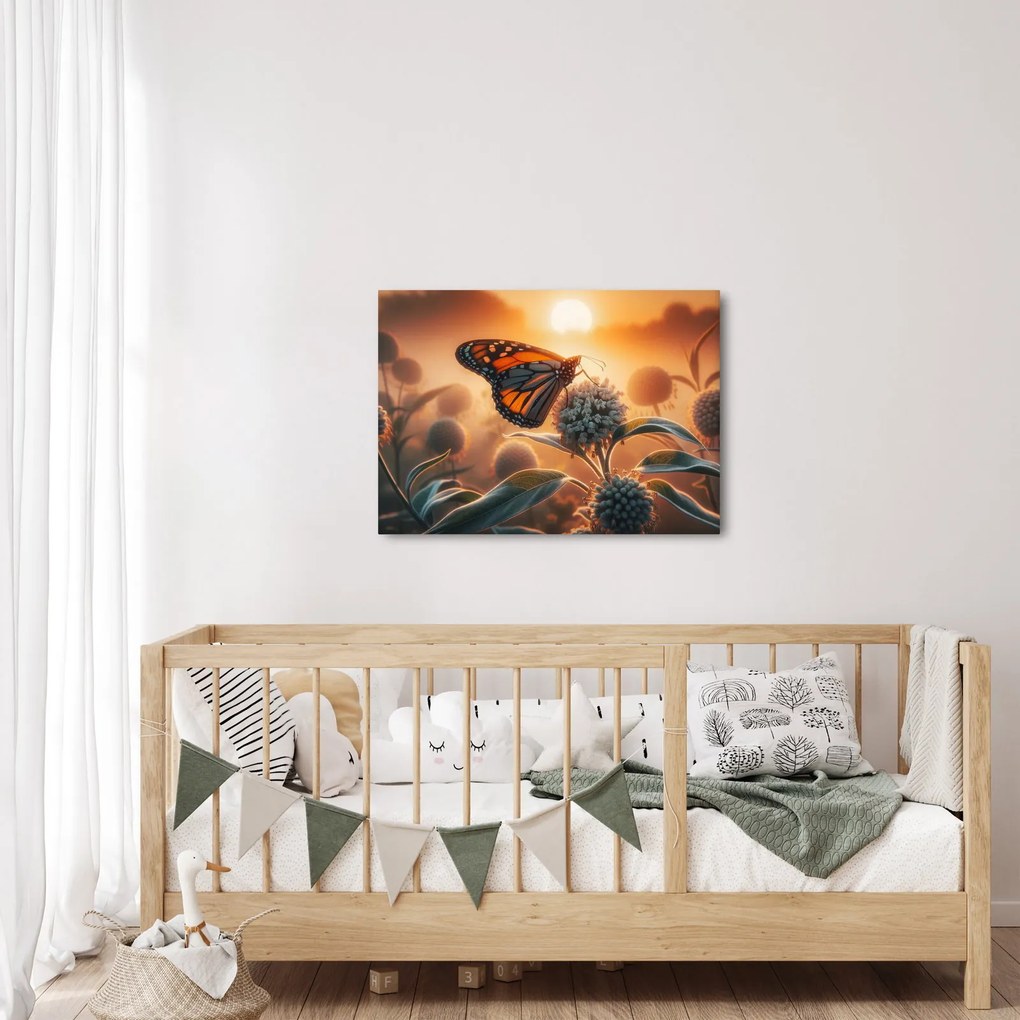 Tablou – Fluture în soare apunând (70x50 cm)