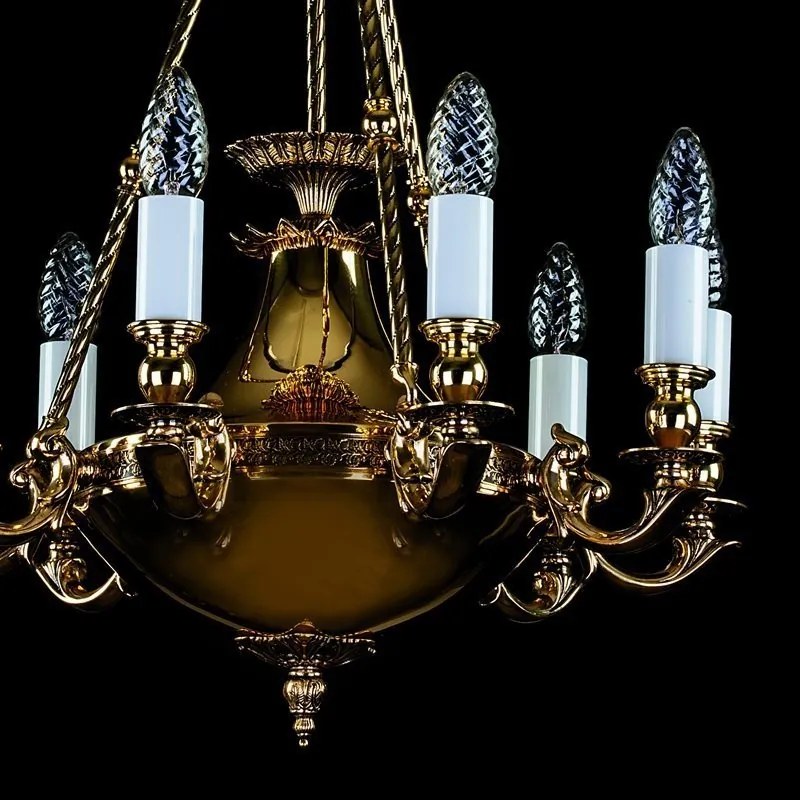 Lustra LUX din alama, Candelabru 9 brate DAFNE