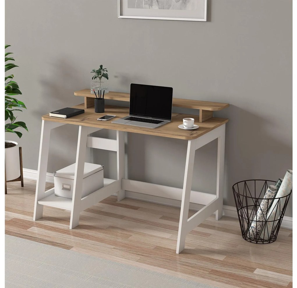 Masă PC Cantry (Stejar alb). Promo -17%. 1107721