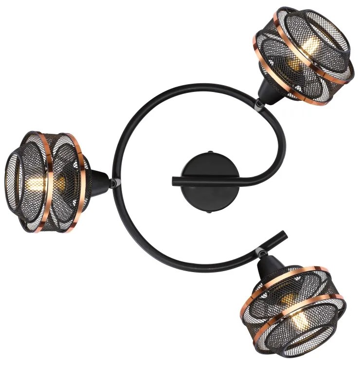 Plafoniera metal negru/auriu BELLONA 3