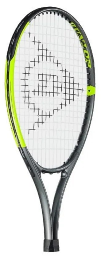 Racheta de tenis pentru copii si incepatori Dunlop™ SX Junior 27 PRO, Din aluminiu, Lungime 68.6 cm, 12 ani plus, Negru cu Verde