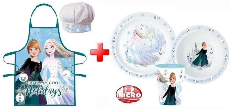 Disney Regatul de gheață Royally Cool Set șorț de Crăciun și set de tacâmuri din plastic