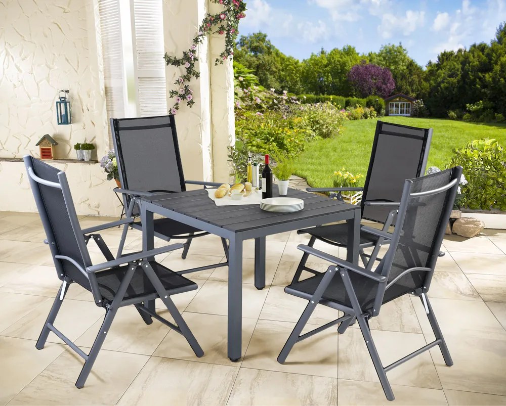 Deuba Compozitie aluminiu gradina Bern 1+4 - antracit WPC