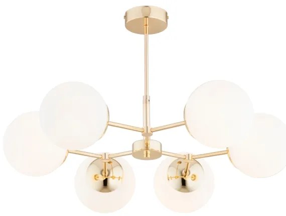 Lustră pe tijă FOTON 6xE14/40W/230V aurie/albă