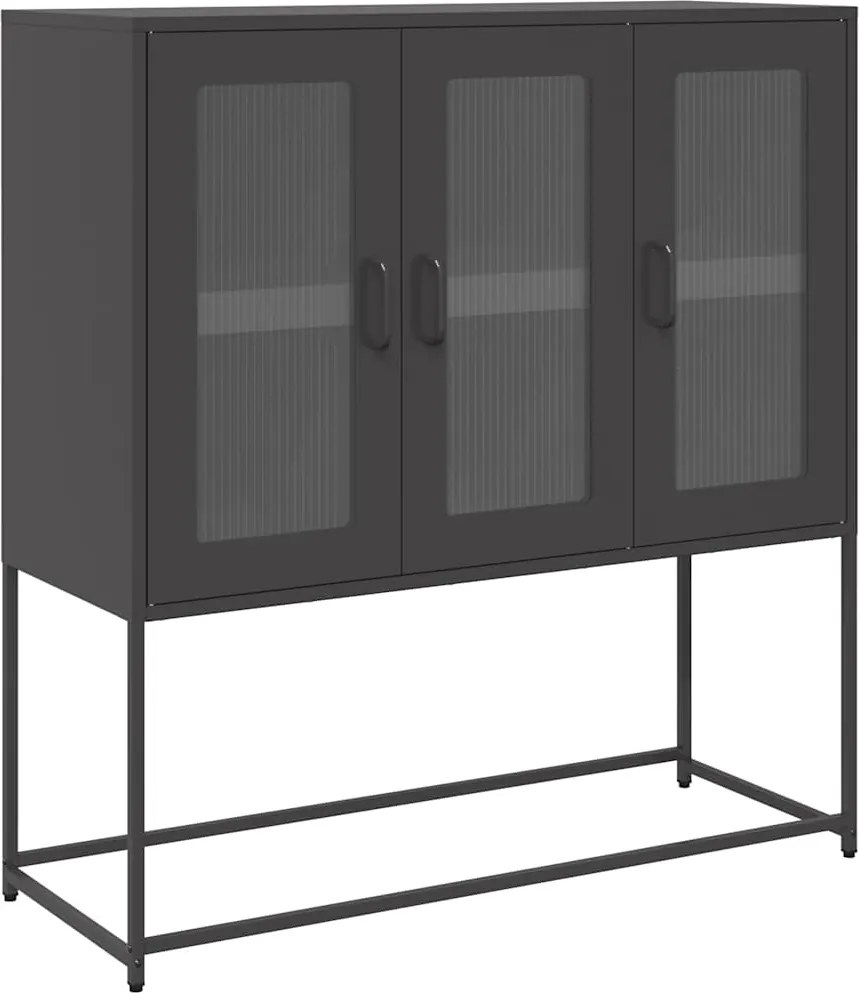 vidaXL Dulap, negru, 100,5x39x107 cm, oțel laminat la rece