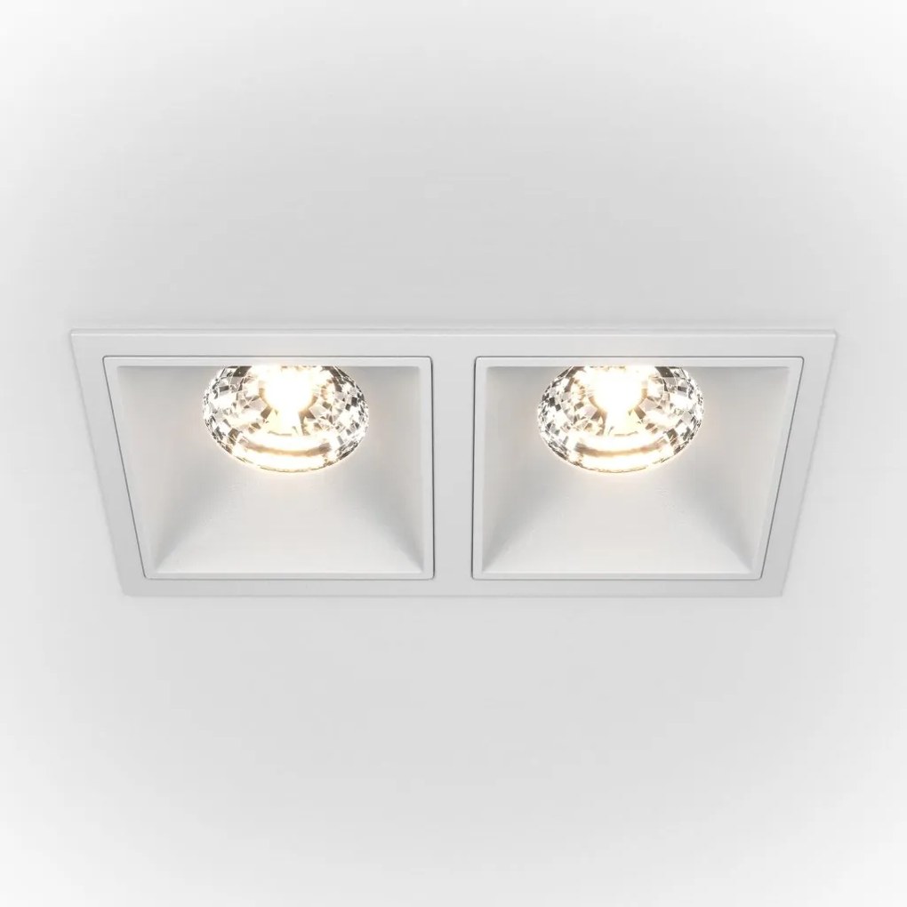Spot LED incastrabil cu 2 surse de iluminat Alpha alb, 30W, 3000K
