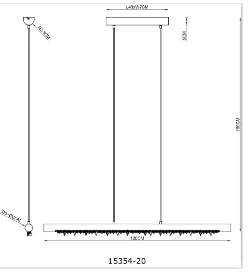 Globo FELICITAS 15354-20-LED, lustru suspendat pe cablu, compatibil cu dimmer, LED/25W/230V, bej