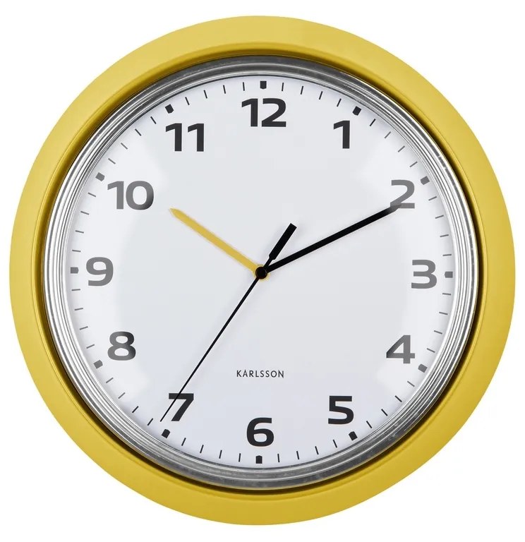 Karlsson 6006YE ceas de perete design galben,diametru 34 cm