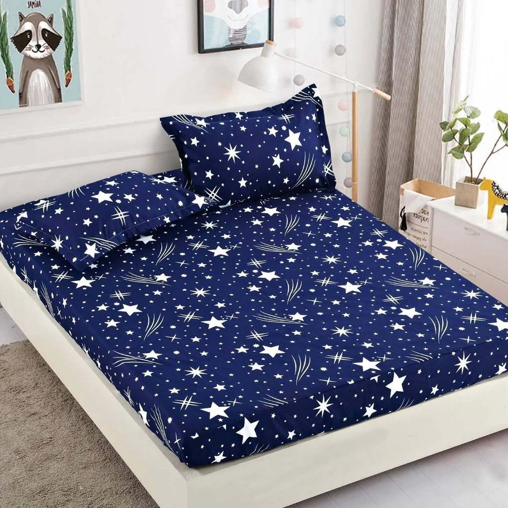 Lenjerie de pat 3 cu elastic 100% bumbac - a745 de la Onesleep