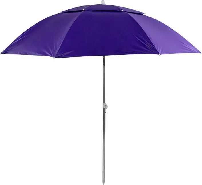 Umbrela de plaja Muhler YL1039, 200x200 cm, Protectie UV, Cadru din otel, Inclinare reglabila, Violet