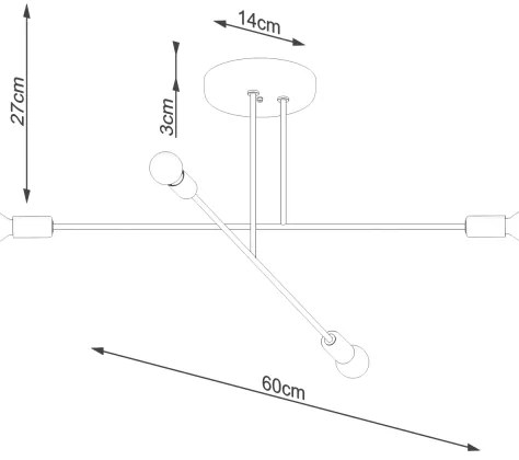 Lustră pe tijă Sollux SL.1451 NORAH 4xE27/15W/230V negru