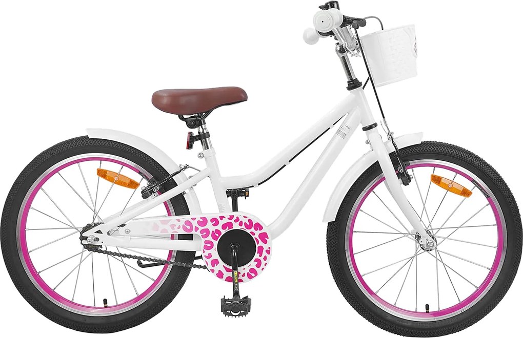 vidaXL Bicicletă pentru Copii 18 Inci pentru 5-7 ani Alb