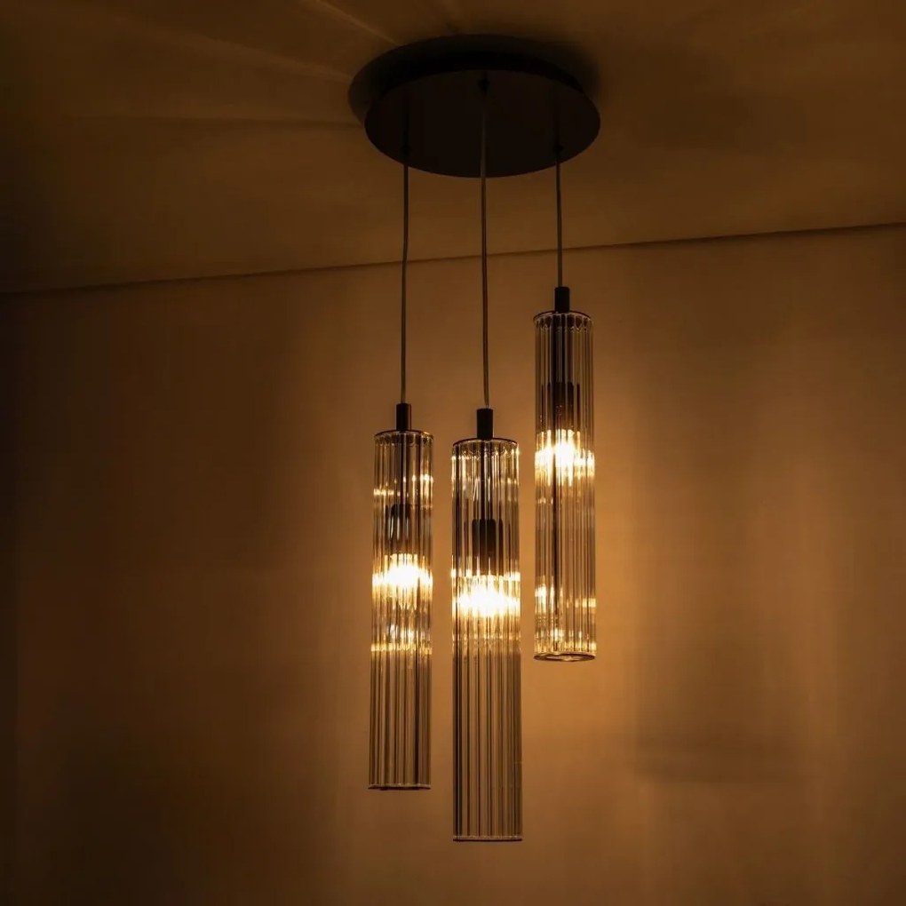 Lustra cu 3 pendule design modern ARIA titan periat